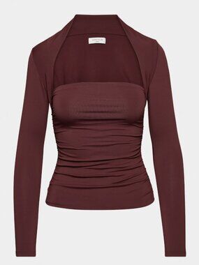 Aritzia Contour Flourish Longsleeve - 2XS - Sumac Burgundy